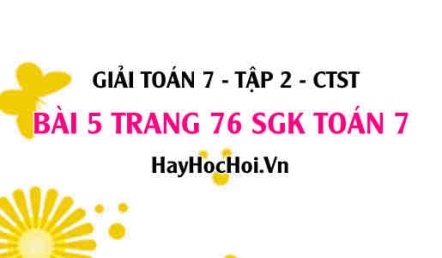 Giải bài 5 trang 76 Toán 7 tập 2 SGK Chân trời sáng tạo